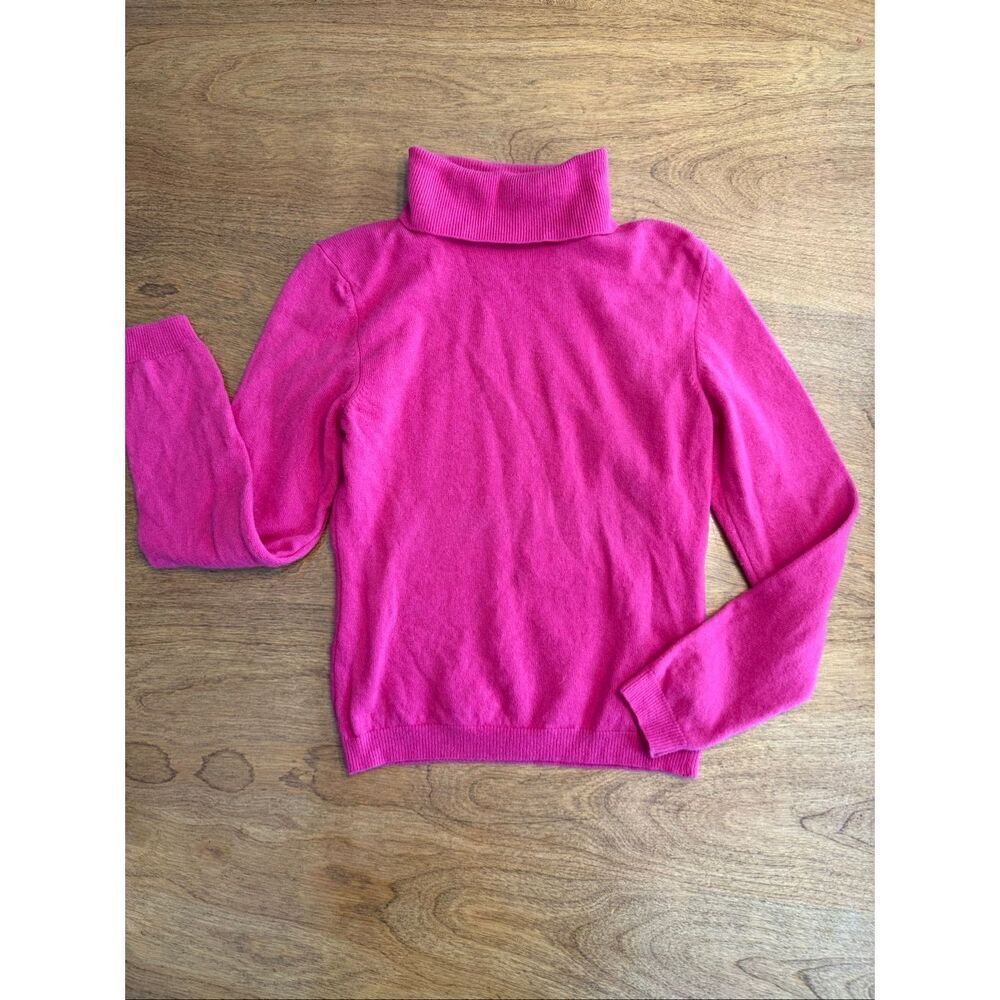 United Colors of Benetton Childrens Turtleneck Knit Pullover Sweater Hot Pink XL